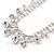 Bridal Clear Crystal Choker Necklace & Drop Earring Set In Silver Tone Metal - 33cm L/ 11cm Ext - view 5