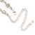 Delicate Bridal Simulated Pearl/ Crystal Floral Y-Necklace & Drop Earring Set In Silver Metal - 39cm L/ 12cm Ext - view 8