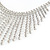 Statement Bridal Clear Crystal Fringe Necklace & Earrings Set In Silver Tone Metal - 38cm L/ 10cm Ext - view 5