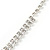 Statement Bridal Clear Crystal Fringe Necklace & Earrings Set In Silver Tone Metal - 38cm L/ 10cm Ext - view 8
