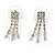Statement Bridal Clear Crystal Fringe Necklace & Earrings Set In Silver Tone Metal - 38cm L/ 10cm Ext - view 9