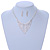 Statement Bridal Clear Crystal Fringe Necklace & Earrings Set In Silver Tone Metal - 38cm L/ 10cm Ext - view 10