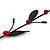 Exquisite Y-Shape Red Rose Necklace & Drop Earring Set In Black Metal - 42cm L/ 6cm Ext/ 7cm Drop - view 10