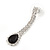 Bridal/ Wedding/ Prom Jet Black/ Clear Austrian Crystal Necklace And Drop Earrings Set In Silver Tone - 36cm L/ 11cm Ext - view 4