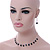 Bridal/ Wedding/ Prom Jet Black/ Clear Austrian Crystal Necklace And Drop Earrings Set In Silver Tone - 36cm L/ 11cm Ext - view 3