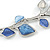 Romantic Blue/ White Enamel, Resin Leaf Necklace & Stud Earrings In Silver Tone Metal - 40cm L/ 8cm Ext - Gift Boxed - view 7