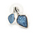 Romantic Blue/ White Enamel, Resin Leaf Necklace & Stud Earrings In Silver Tone Metal - 40cm L/ 8cm Ext - Gift Boxed - view 8