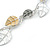 Delicate Gold/ Silver/ Grey Matt Enamel Leaf Necklace & Stud Earrings In Silver Tone Metal - 40cm L/ 8cm Ext - Gift Boxed - view 4