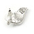 White Enamel and Clear Crystal Leaf Motif Necklace and Stud Earrings Set In Silver Tone - 41cm L - Gift Boxed - view 8