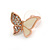 Clear Austrian Crystal Cream Enamel Butterfly Pendant with Rose Gold Tone Chain and Stud Earrings Set - 41cm L/ 4cm Ext - Gift Boxed - view 7