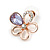 Romantic Pink/ Amethyst Crystal Open Flower Necklace & Stud Earrings In Rose Gold Metal - 40cm L/ 9cm Ext - Gift Boxed - view 6