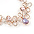 Romantic Pink/ Amethyst Crystal Open Flower Necklace & Stud Earrings In Rose Gold Metal - 40cm L/ 9cm Ext - Gift Boxed - view 7