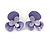 Romantic Matt Purple, Lavender Enamel Textured Floral Necklace & Stud Earrings In Rhodium Plated Metal - 39cm L/ 7cm Ext - Gift Boxed - view 10