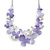 Romantic Matt Purple, Lavender Enamel Textured Floral Necklace & Stud Earrings In Rhodium Plated Metal - 39cm L/ 7cm Ext - Gift Boxed - view 11