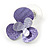 Romantic Matt Purple, Lavender Enamel Textured Floral Necklace & Stud Earrings In Rhodium Plated Metal - 39cm L/ 7cm Ext - Gift Boxed - view 7