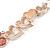 Romantic Matt Beige/ Orange Heart Necklace &  Drop Earrings In Rose Gold Metal - 39cm L/ 7cm Ext - Gift Boxed - view 4