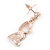 Romantic Matt Beige/ Orange Heart Necklace &  Drop Earrings In Rose Gold Metal - 39cm L/ 7cm Ext - Gift Boxed - view 8