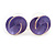 Romantic Purple/ Rose Gold Matt Enamel 3D Floral Necklace & Stud Earrings In Rose Gold Metal - 39cm L/ 8cm Ext - Gift Boxed - view 6