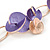 Romantic Purple/ Rose Gold Matt Enamel 3D Floral Necklace & Stud Earrings In Rose Gold Metal - 39cm L/ 8cm Ext - Gift Boxed - view 8