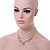 Romantic Pastel Pink/ Beige Matt Enamel 3D Floral Necklace & Stud Earrings In Rose Gold Metal - 40cm L/ 8cm Ext - Gift Boxed - view 2