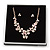 Romantic Pastel Pink/ Beige Matt Enamel 3D Floral Necklace & Stud Earrings In Rose Gold Metal - 40cm L/ 8cm Ext - Gift Boxed - view 4