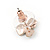 Romantic Pastel Pink/ Beige Matt Enamel 3D Floral Necklace & Stud Earrings In Rose Gold Metal - 40cm L/ 8cm Ext - Gift Boxed - view 8
