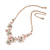 Romantic Pastel Pink/ Beige Matt Enamel 3D Floral Necklace & Stud Earrings In Rose Gold Metal - 40cm L/ 8cm Ext - Gift Boxed - view 10