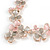 Romantic Pastel Pink/ Beige Matt Enamel 3D Floral Necklace & Stud Earrings In Rose Gold Metal - 40cm L/ 8cm Ext - Gift Boxed - view 11