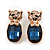Statement Crystal Tiger Necklace and Stud Earrings Set In Rose Gold Tone Metal - 43cm L - Gift Boxed - view 5