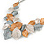 Delicate Matt Enamel Leaf Necklace & Drop Earrings In Silver Tone Metal (Copper/ Grey/ White) - 40cm L/ 8cm Ext - Gift Boxed - view 6