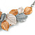 Delicate Matt Enamel Leaf Necklace & Drop Earrings In Silver Tone Metal (Copper/ Grey/ White) - 40cm L/ 8cm Ext - Gift Boxed - view 11