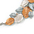 Delicate Matt Enamel Leaf Necklace & Drop Earrings In Silver Tone Metal (Copper/ Grey/ White) - 40cm L/ 8cm Ext - Gift Boxed - view 13