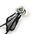Exquisite Y-Shape Metallic Silver Rose Necklace & Drop Earring Set In Black Metal - 38cm L/ 7cm Ext - view 6