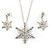 Clear Austrian Crystal Snowflake Pendant With Silver Tone Chain and Drop Earrings Set - 46cm L/4cm Ext - Gift Boxed