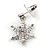 Clear Austrian Crystal Snowflake Pendant With Silver Tone Chain and Drop Earrings Set - 46cm L/4cm Ext - Gift Boxed - view 7