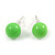 Apple Green Acrylic Bead Choker Style Necklace And Stud Earring Set In Silver Tone - 38cm L/ 5cm Ext - view 7