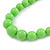 Apple Green Acrylic Bead Choker Style Necklace And Stud Earring Set In Silver Tone - 38cm L/ 5cm Ext - view 4