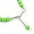 Apple Green Acrylic Bead Choker Style Necklace And Stud Earring Set In Silver Tone - 38cm L/ 5cm Ext - view 5