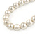 13mm Cream Faux Pearl Glass Bead Chunky Necklace and Stud Earrings Set with Silver Tone Closure - 46cm L/ 5cm Ext - view 2
