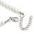White Graduated Glass Faux Pearl Necklace & Drop Earrings Set In Silver Plating - 44cm L/ 4cm Ext - view 4