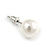 White Graduated Glass Faux Pearl Necklace & Drop Earrings Set In Silver Plating - 44cm L/ 4cm Ext - view 5