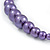 Purple Graduated Glass Bead Necklace & Drop Earrings Set In Silver Plating - 44cm L/ 4cm Ext - view 6