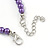 Purple Graduated Glass Bead Necklace & Drop Earrings Set In Silver Plating - 44cm L/ 4cm Ext - view 5