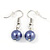 Purple Graduated Glass Bead Necklace & Drop Earrings Set In Silver Plating - 44cm L/ 4cm Ext - view 7