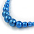 Electric Blue Graduated Glass Bead Necklace & Drop Earrings Set In Silver Plating - 44cm L/ 4cm Ext - view 5