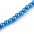Electric Blue Graduated Glass Bead Necklace & Drop Earrings Set In Silver Plating - 44cm L/ 4cm Ext - view 8