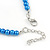 Electric Blue Graduated Glass Bead Necklace & Drop Earrings Set In Silver Plating - 44cm L/ 4cm Ext - view 6