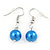 Electric Blue Graduated Glass Bead Necklace & Drop Earrings Set In Silver Plating - 44cm L/ 4cm Ext - view 7