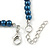 Dark Blue Graduated Glass Bead Necklace & Drop Earrings Set In Silver Plating - 44cm L/ 4cm Ext - view 6