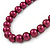 12mm Cranberry Red Glass Bead Necklace, Flex Bracelet & Drop Earrings Set In Silver Plating - 46cm L/ 5cm Ext - view 5